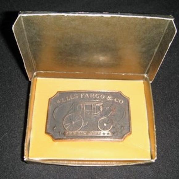 Other - Vintage WELLS FARGO AND COMPANY Since 1852 Stage coach  Brass Belt Buckle